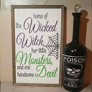 Wicked Witch Monsters Devil Framed Sign